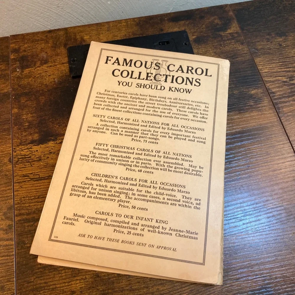 Sixty Carols of All Nations Songbook Eduardo Marzo Christmas Willis Vtg 1928